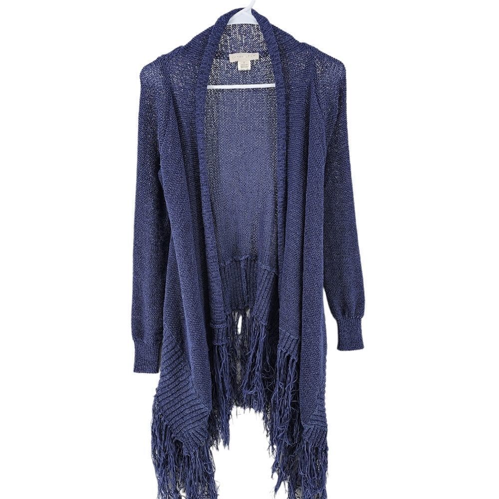 Lovestitch Women's Fringe Open Cardigan Knit Sweater - S